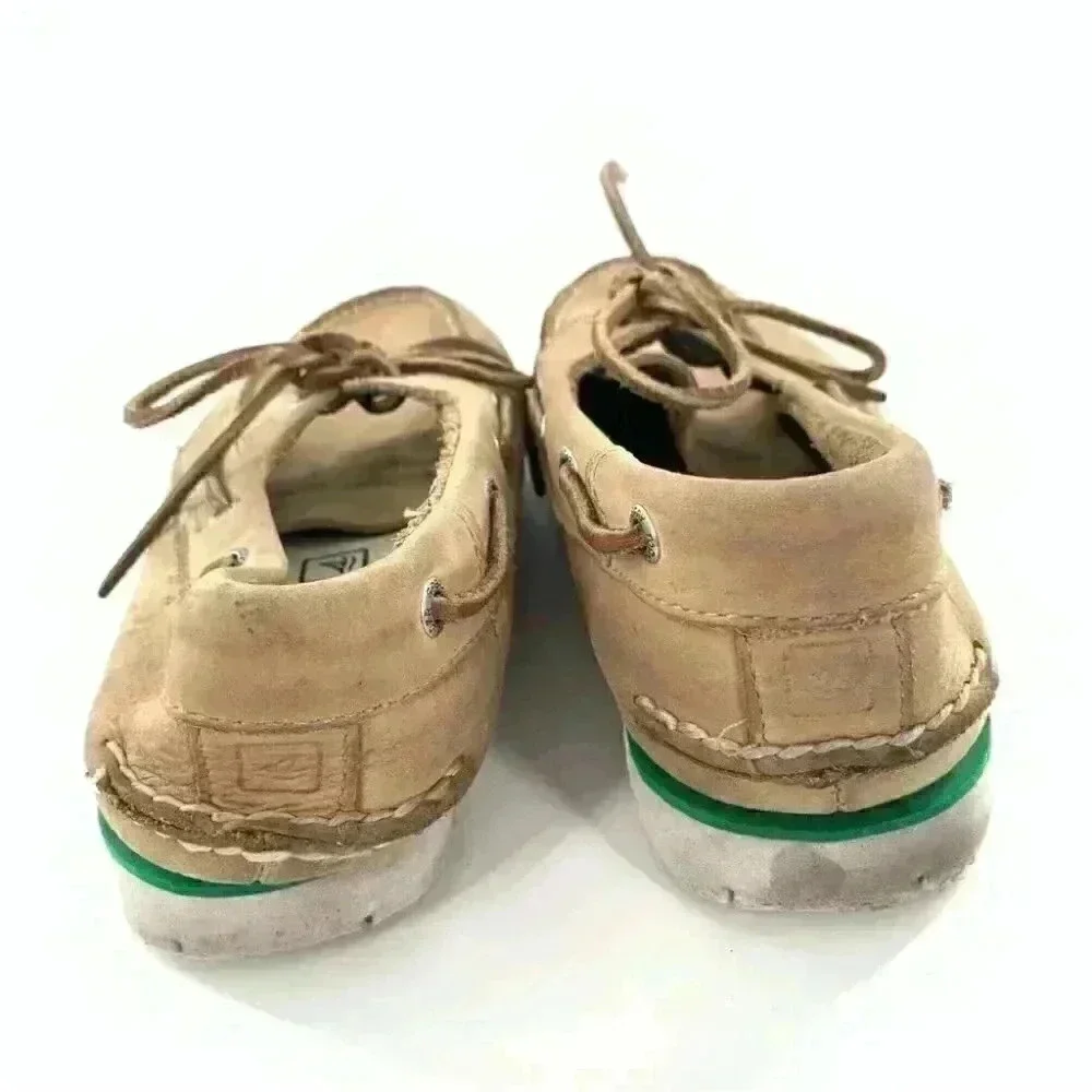Sperry mens flats size 9 tan leather lace up boat shoes